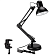 УЦЕНКА, Лампа для идеальных бликов, Swing Arm Desk Lamp AT-1002, цвет черный, крепление струбцина и подставка 14*3 (диаметр плафона 12 см; высота ножки 48 см)