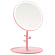 Зеркало для макияжа с подсветкой LMM круглое розовое на розовой круглой подставке (d=17см)