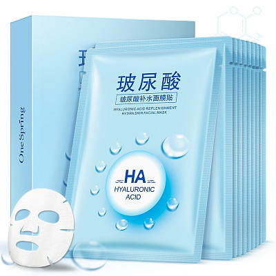 HanHuo, Омолаживающая тканевая лифтинг-маска для лица с гиалуроновой кислотой (30г*10)