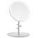 Зеркало для макияжа с подсветкой LMM круглое белое на белой круглой подставке (d=17см)