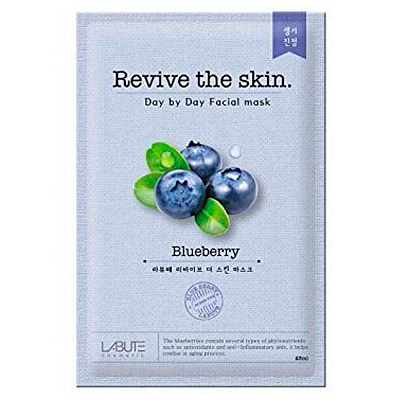 LABUTE, Маска тканевая Revive The Skin Blueberry Mask (черника), 23 гр
