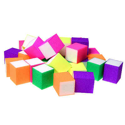 Мини-баф "Кубик" розовый 3*2.5 см, 150 грит
