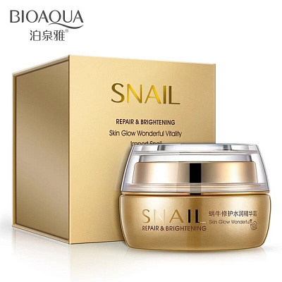 BIOAQUA, Увлажняющий, восстанавливающий крем для лица, Snail Repair & Brightening, 50г