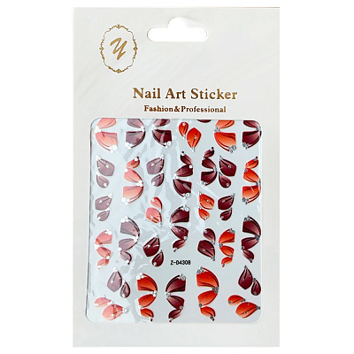 Nail Art Sticker, 2D стикер Z-D4308 (серебро)
