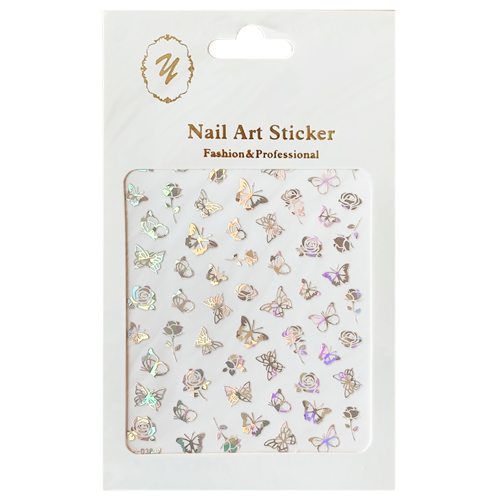 Nail Art Sticker, 2D стикер Z-D3839 (серебро)