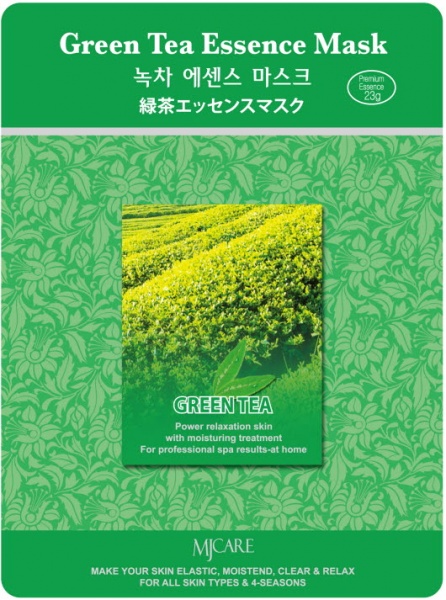 Mijin Essence Mask, Маска тканевая для лица зеленый чай (23 гр)