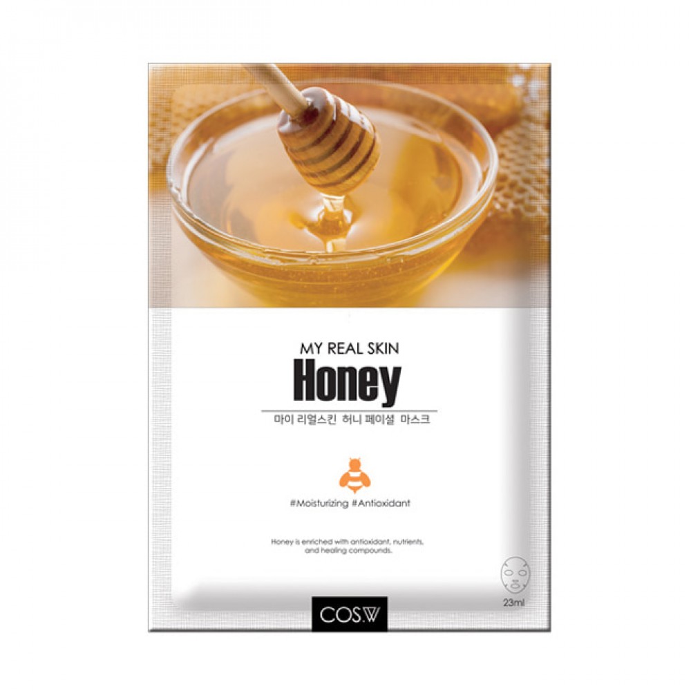 COS.W, Маска тканевая My Real Skin Honey Facial Mask (мёд), 23 гр