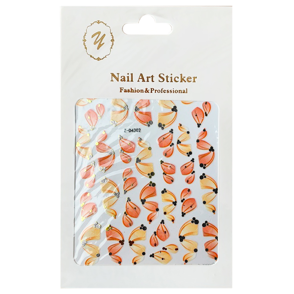 Nail Art Sticker, 2D стикер Z-D4302 (серебро)
