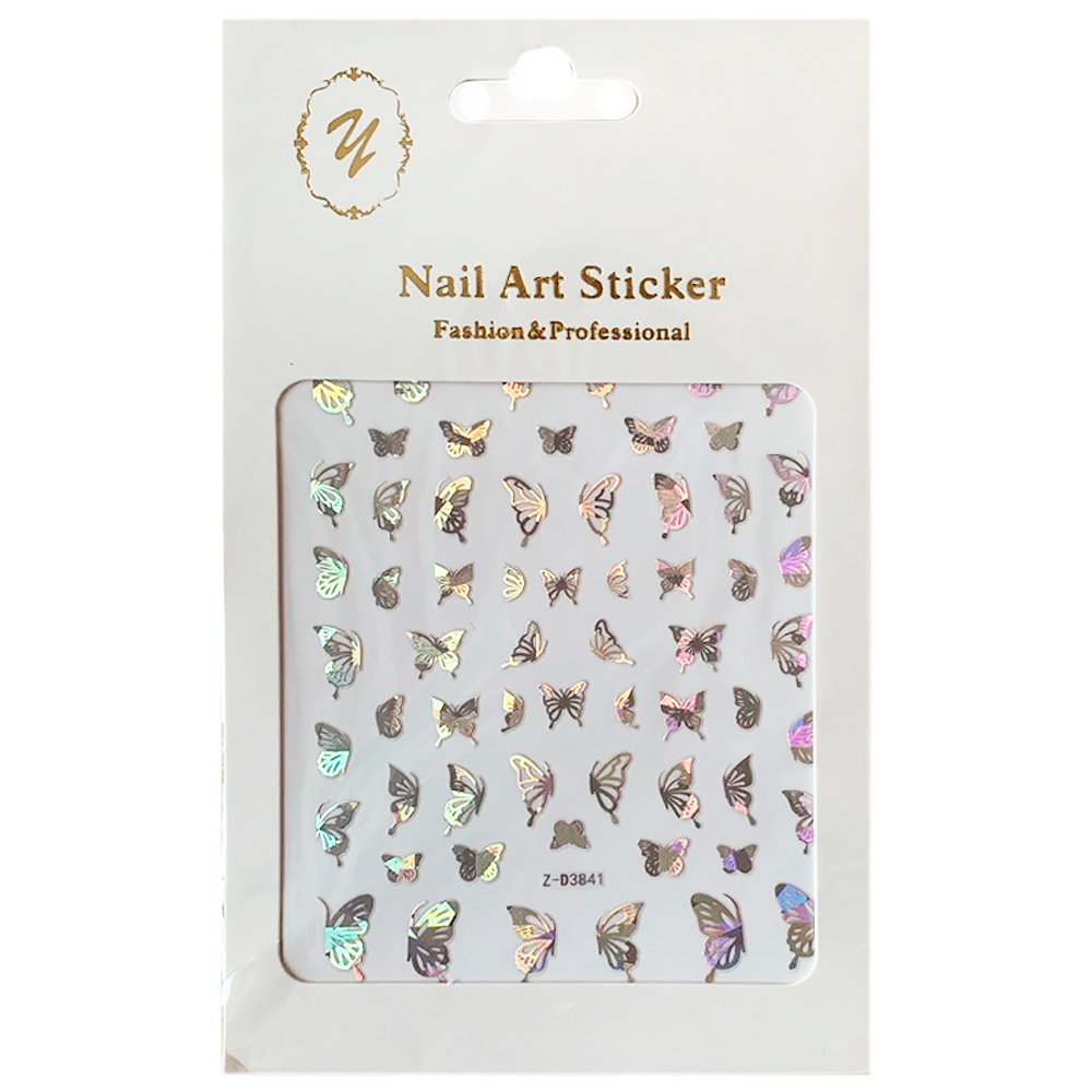 Nail Art Sticker, 2D стикер Z-D3841 (серебро)