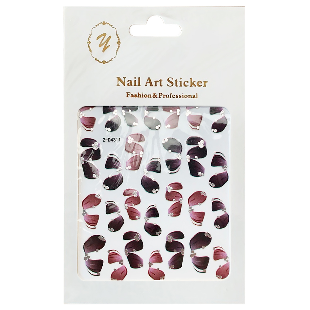 Nail Art Sticker, 2D стикер Z-D4311 (серебро)