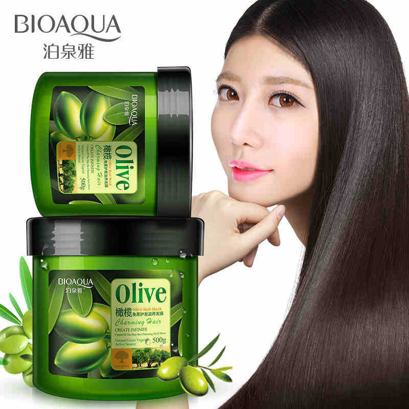 Bioaqua, Питательная маска для волос с экстрактом оливкового масла Olive Hair Mask, 500 мл