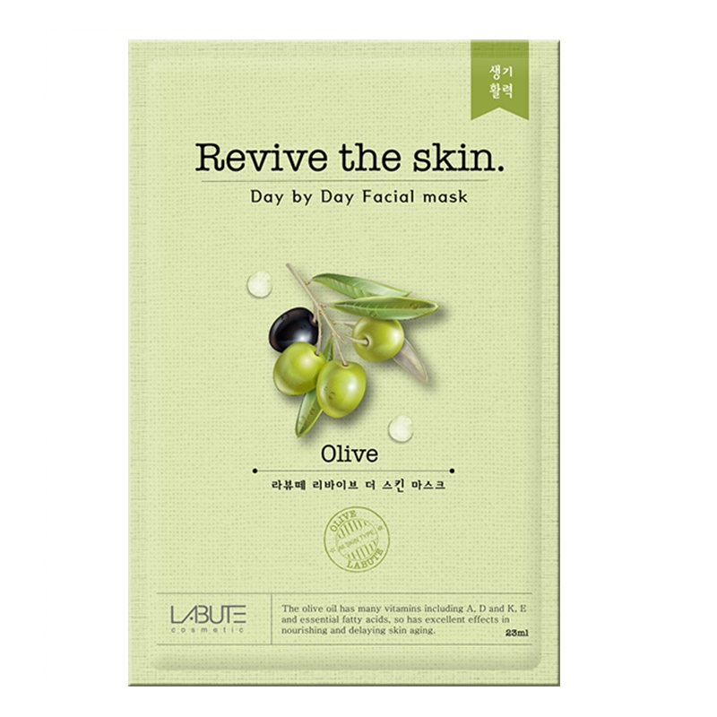 LABUTE, Маска тканевая Revive The Skin Olive Mask (олива), 23 гр