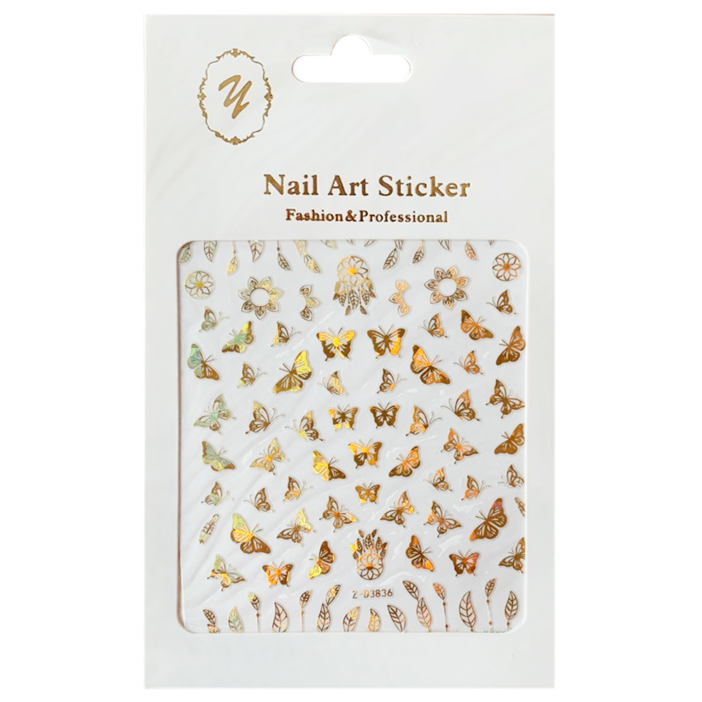 Nail Art Sticker, 2D стикер Z-D3836 (золото)