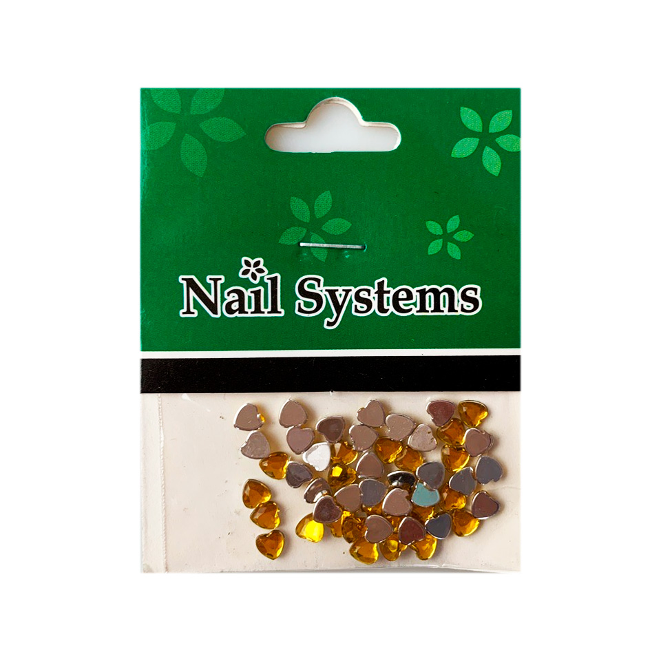 Nail Systems, Украшение для ногтей Сердечко, цвет: желтый, 2 гр