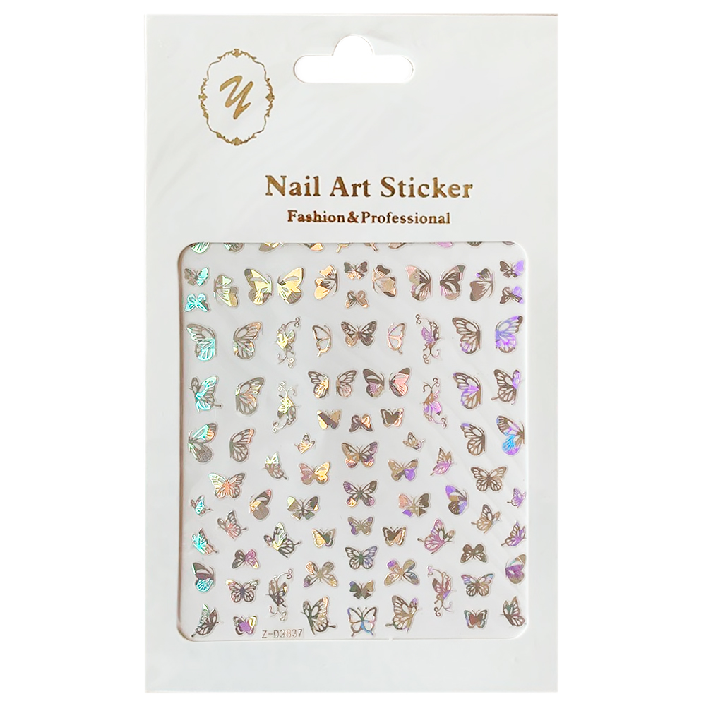 Nail Art Sticker, 2D стикер Z-D3837 (серебро)