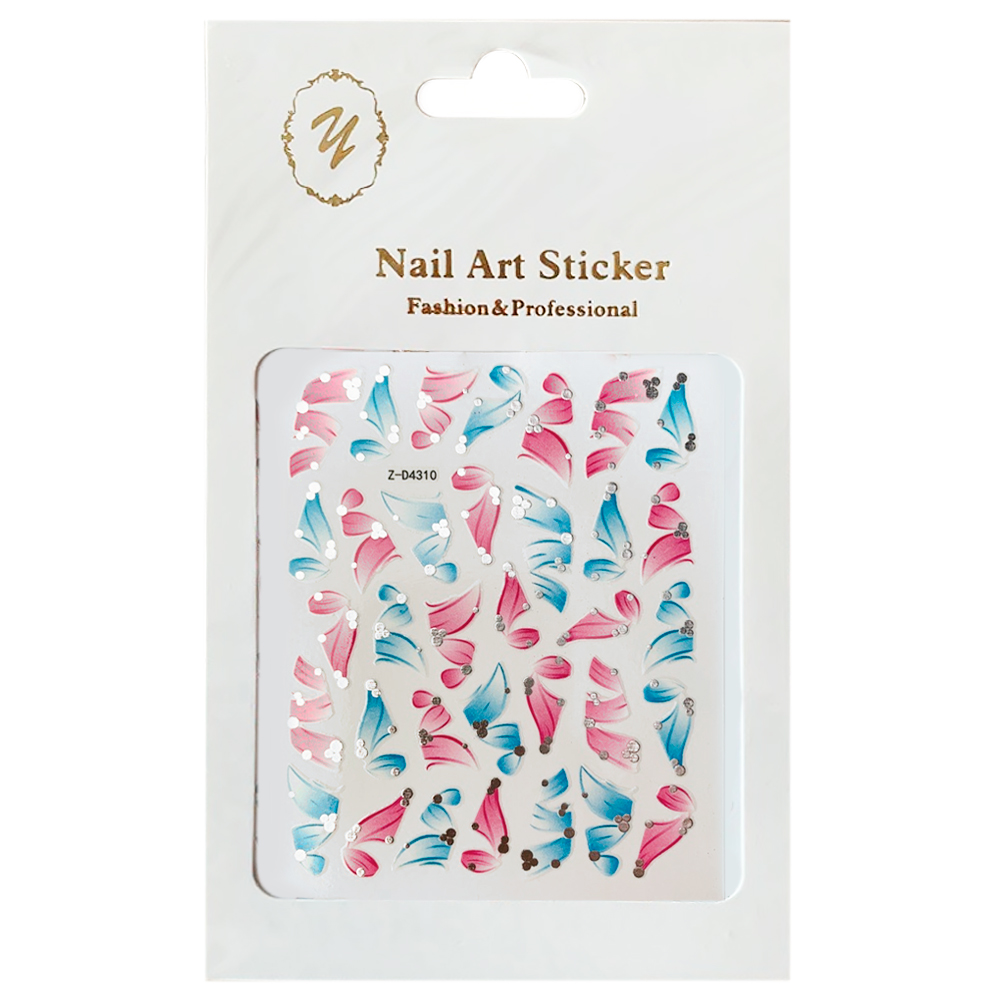 Nail Art Sticker, 2D стикер Z-D4310 (серебро)