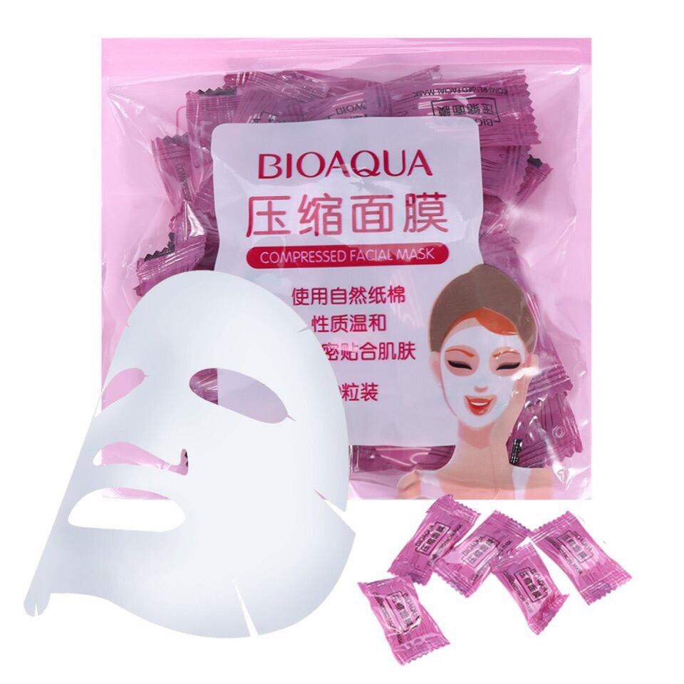 BIOAQUA, Маска-муляж для лица прессованная (используется как второй мембранный слой к любому виду крем-масок и гель-масок), 50 шт.