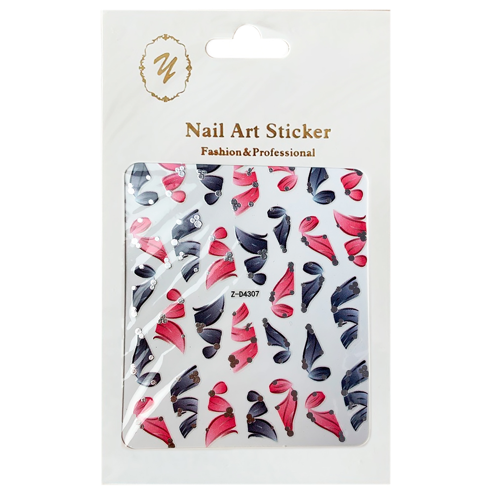 Nail Art Sticker, 2D стикер Z-D4307 (серебро)