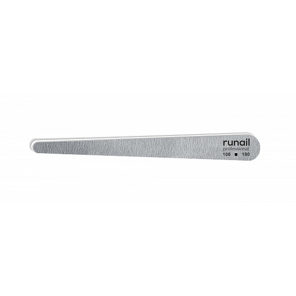 Профессиональная пилка для искусственных ногтей (серая, капля, 100/180), RuNail