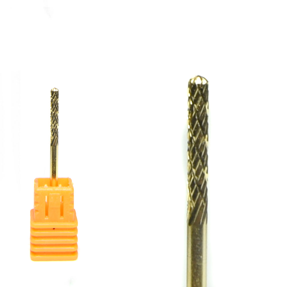 Фреза твердосплавная цилиндр тонкий золото (2 мм)