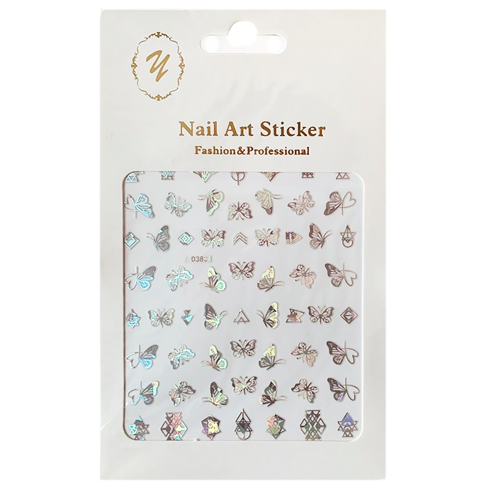 Nail Art Sticker, 2D стикер Z-D3834 (серебро)