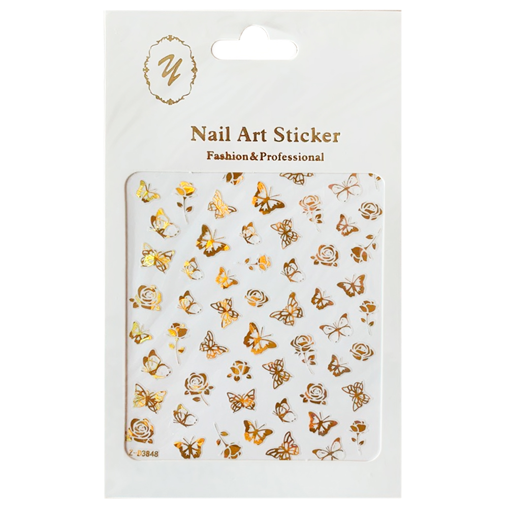 Nail Art Sticker, 2D стикер Z-D3848 (золото)