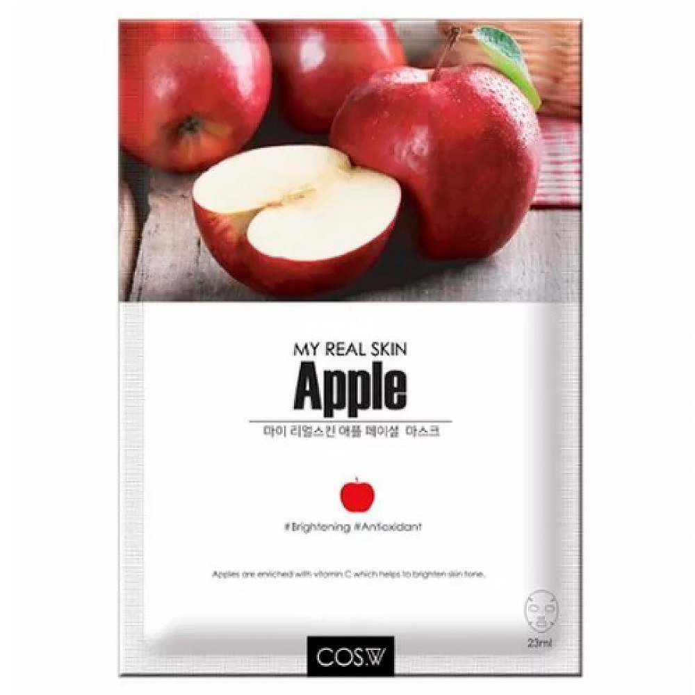 COS.W, Маска тканевая My Real Skin Apple Facial Mask (Яблоко), 23 гр