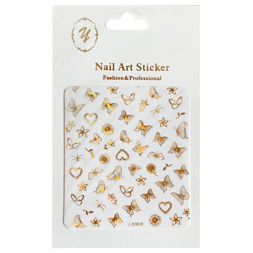 Nail Art Sticker, 2D стикер Z-D3838 (золото)
