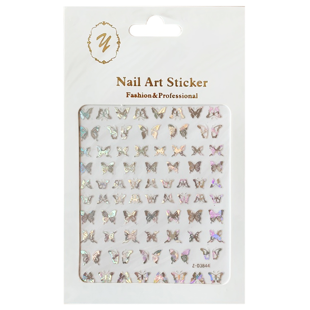 Nail Art Sticker, 2D стикер Z-D3844 (серебро)