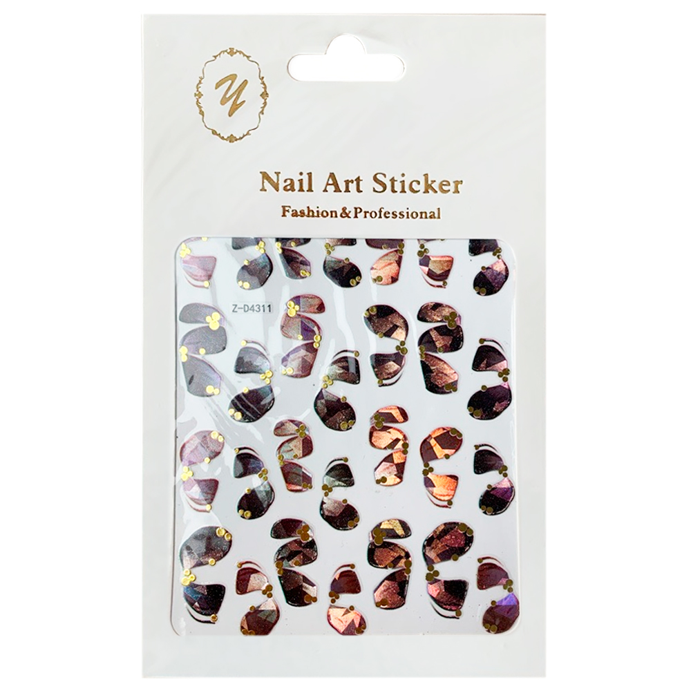 Nail Art Sticker, 2D стикер Z-D4311 (металлик, золото)