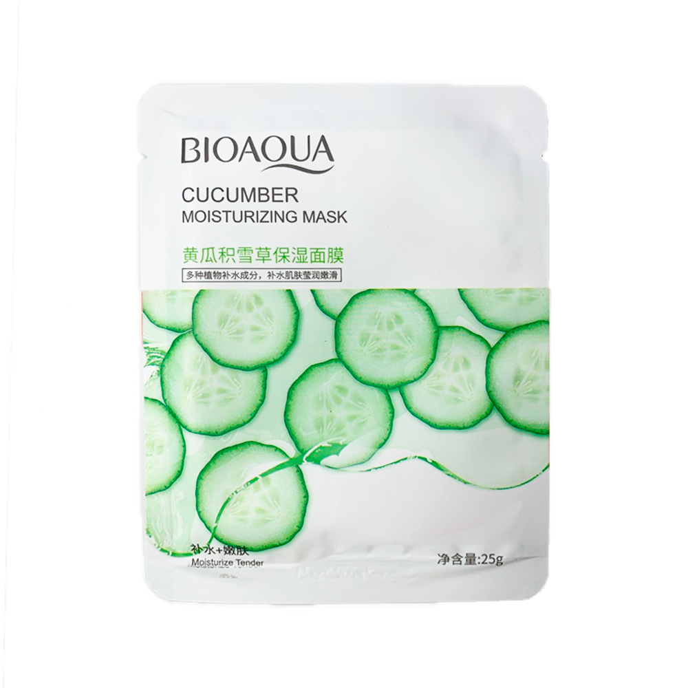 BIOAQUA, Увлажняющая тканевая маска для лица с экстрактом Огурца Cucumber Moisturizing Mask, 25г