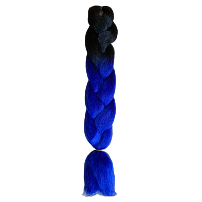 Канекалон двухцветный #B15 (60см/100гр), чёрно-тёмно-синий