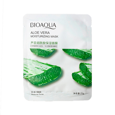 BIOAQUA, Увлажняющая тканевая маска для лица с экстрактом Алое Aloe Vera Moisturizing Mask, 25г