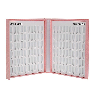 Палитра-книжка для образцов гель-лака на 120 цветов (розовая)