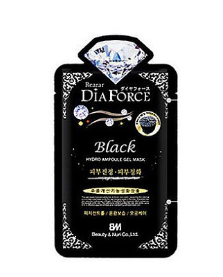 Rearar, Маска тканевая гидрогелевая Dia Force Black hydro Ampoule Gel mask