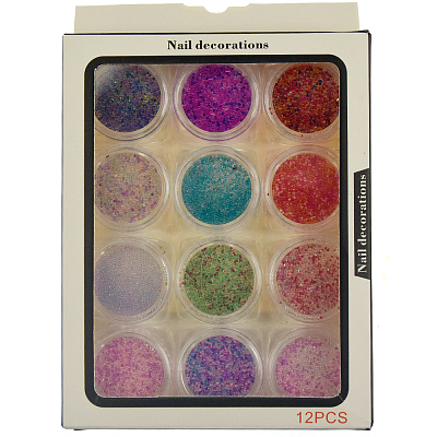 Nail Decorations, бульонки микс, набор 12 шт.