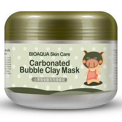 УЦЕНКА, BIOAQUA, Очищающая пузырьковая маска, Carbonated Bubble Clay Mask,100 г. (МЯТАЯ КОРОБКА)