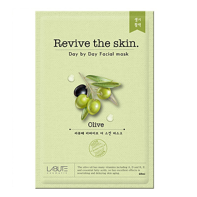 LABUTE, Маска тканевая Revive The Skin Olive Mask (олива), 23 гр