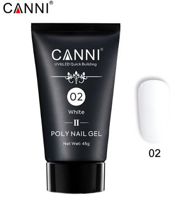 Полигель Canni Quick Building белый №02, 45г