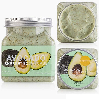 WOKALI, Скраб для тела с Авокадо Sherbet Body Scrub Avocado, 350 мл