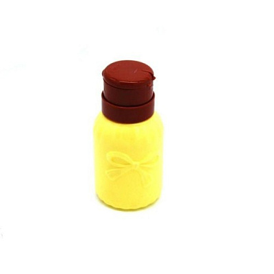 Помпа дозатор для жидкостей "Бантик", цвет: Жёлтый, 230 мл.