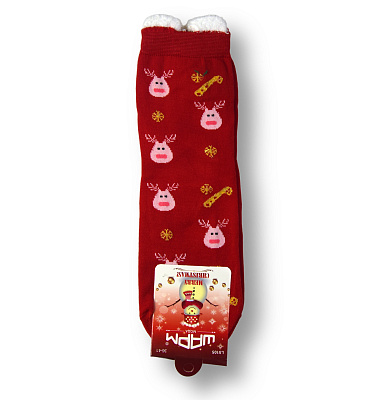 Шарм, носки Merry Christmas, цвет: красный, размер 36-41