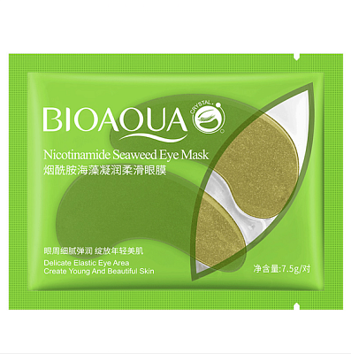 BIOAQUA, Гидрогелевые патчи с экстрактом морских водорослей Nicotinamide Seaweed Eye Mask зелёные, 2 шт