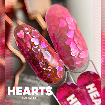 Patrisa Nail, Гель для дизайна с глиттером GALAXY GEL Hearts, 5 гр