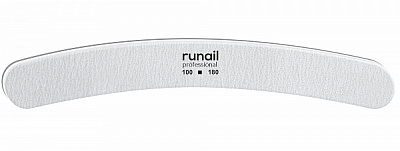 Профессиональная пилка для искусственных ногтей (белая, бумеранг, 100/180), RuNail