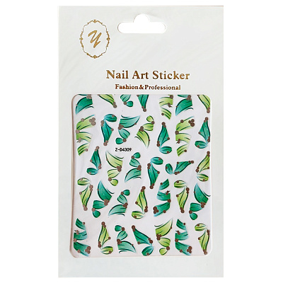 Nail Art Sticker, 2D стикер Z-D4309 (серебро)