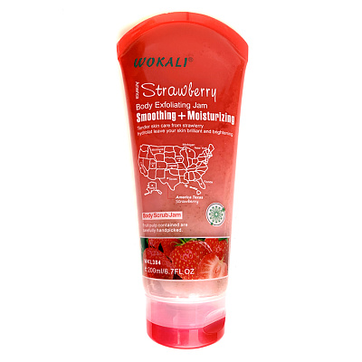 WOKALI, Скраб для тела с экстрактом Американской Клубники America Strawberry Body Scrub Jam, 200 мл