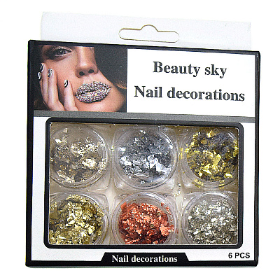 Nail Decorations, слюда для дизайна, набор 6 шт.