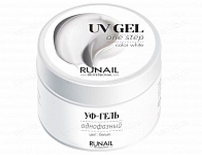 RuNail, Однофазный УФ-гель (цвет: Белый), 15 г