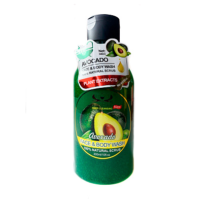 Pretty Cowry, Гель-скраб для лица и тела с Авокадо Avocado Face & Body Wash, 300 мл